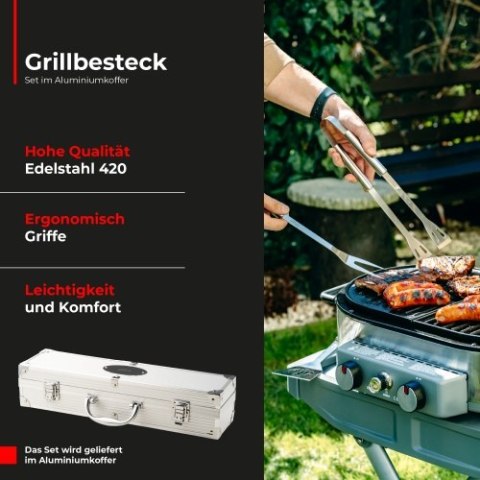 Sztućce do Grilla - Zestaw w Aluminiowej Walizce
