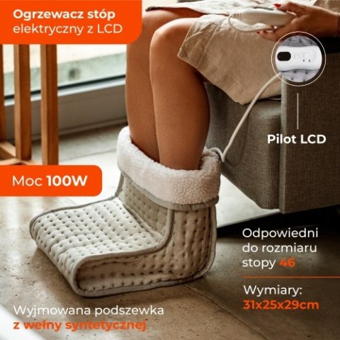 Ogrzewacz stóp elektryczny z LCD pilotem