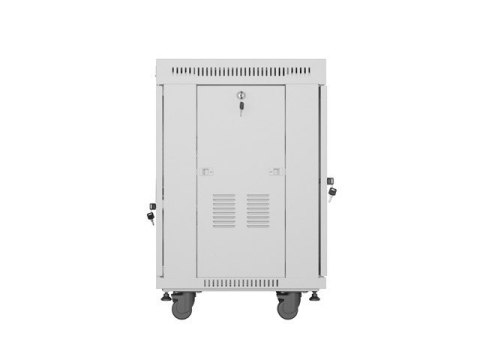 LANBERG SZAFA RACK STOJĄCA 19" 15U 600X600 SZARA DRZWI SZKLANE LCD V2 (FLAT PACK)
