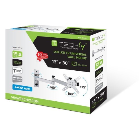 Techly ICA-LCD 104 uchwyt do telewizorów 76,2 cm (30") Srebrny