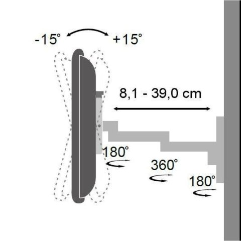 Techly ICA-LCD 104 uchwyt do telewizorów 76,2 cm (30") Srebrny