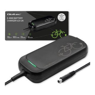 Ładowarka Qoltec do roweru skutera elektrycznego XIAOMI 36V | 42V | 2A | 8.0*8.0mm+pin | wodoodporna + kabel