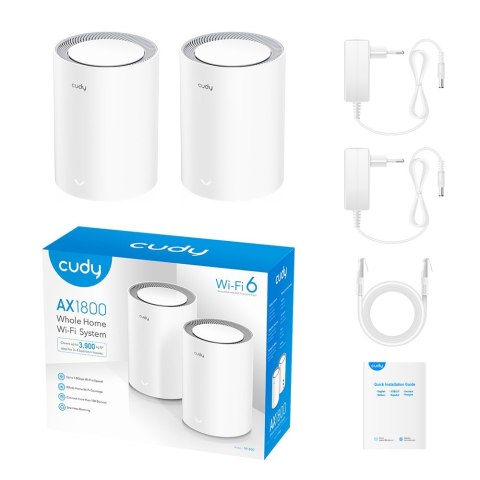 Access Point CUDY M1800 (2-Pack) AX1800 Dual Band Wi-Fi 2x Gigabit Mesh Access Point CUDY M1800 (2-Pack) AX1800 Dual Band Wi-Fi 2x Gigabit Mesh