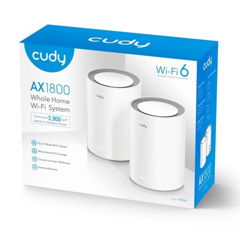 Access Point CUDY M1800 (2-Pack) AX1800 Dual Band Wi-Fi 2x Gigabit Mesh Access Point CUDY M1800 (2-Pack) AX1800 Dual Band Wi-Fi 2x Gigabit Mesh