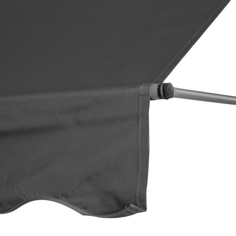 MARKIZA PRZECIWSŁONECZNA BALKONOWA 300X120 CM REGULACJA WYSOKOŚCI WODOODPORNA KORBKA RĘCZNA SZARA MULTIGARDEN