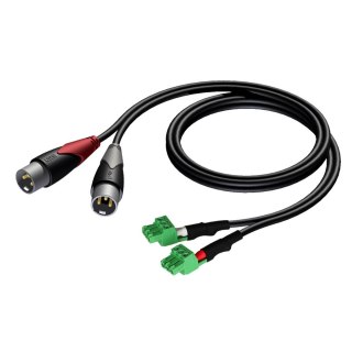 AUDAC CLA834 kabel audio 1,5 m 2 x XLR (3-pin) 2 x Terminal Czarny, Zielony, Szary