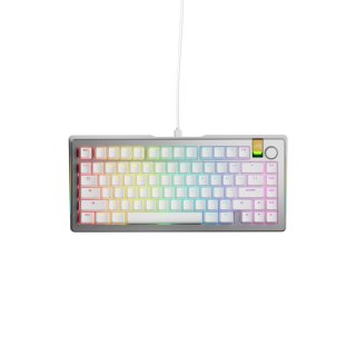 Klawiatura gamingowa Glorious GMMK 3 Pro HE 75% Custom Gaming-Tastatur - Pre-Built, Fox HE Switches, Silber