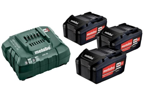 Metabo. Zestaw akumulatorów 3x4.0Ah z ładowarką ASC 55 Metabo. Zestaw akumulatorów 3x4.0Ah z ładowarką ASC 55