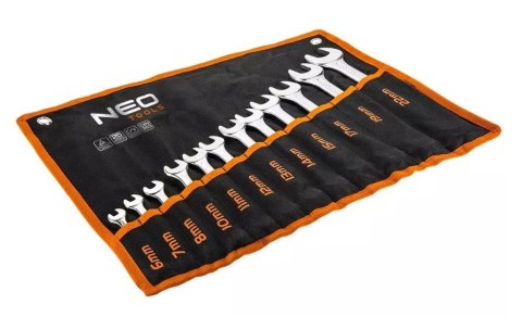 Klucze płasko-oczkowe Neo Tools 6-22 mm, zestaw 12 sztuk Klucze płasko-oczkowe Neo Tools 6-22 mm, zestaw 12 sztuk