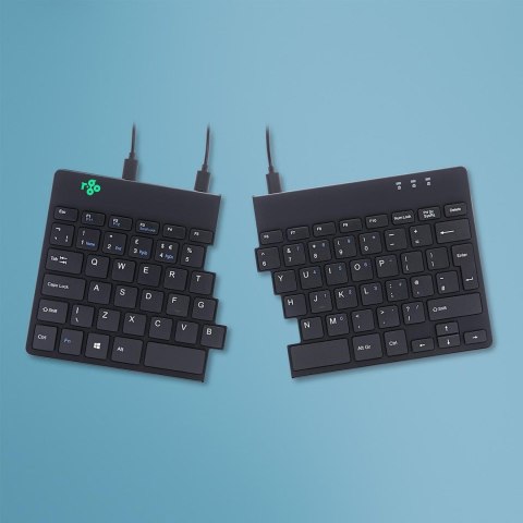 Klawiatura R-Go Split Break ergonomiczna UK-išdestymas juodas