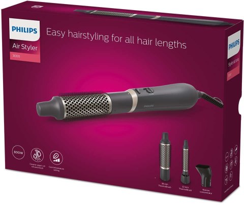 Philips 3000 series BHA301 Zestaw do stylizacji włosów Ciepły Czarny 800 W 1,8 m
