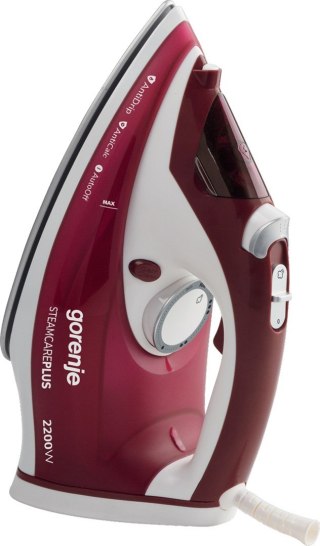 Gorenje | Żelazko parowe | SIH2200RBC | Żelazko parowe | 2200 W | Pojemność zbiornika na wodę 280 ml | Ciągła para 30 g/min | Cz