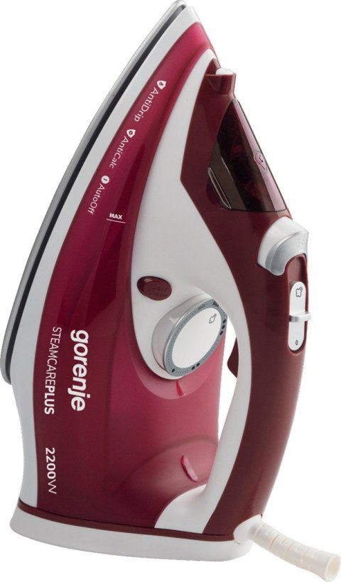 Gorenje | Żelazko parowe | SIH2200RBC | Żelazko parowe | 2200 W | Pojemność zbiornika na wodę 280 ml | Ciągła para 30 g/min | Cz Gorenje | Żelazko parowe | SIH2200RBC | Żelazko parowe | 2200 W | Pojemność zbiornika na wodę 280 ml | Ciągła para 30 g/min | Cz