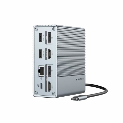 HYPER HDG212B stacja dokująca Dokujący USB 3.2 Gen 2 (3.1 Gen 2) Type-C Srebrny HYPER HDG212B stacja dokująca Dokujący USB 3.2 Gen 2 (3.1 Gen 2) Type-C Srebrny