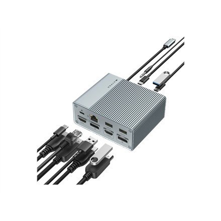 HYPER HDG212B stacja dokująca Dokujący USB 3.2 Gen 2 (3.1 Gen 2) Type-C Srebrny HYPER HDG212B stacja dokująca Dokujący USB 3.2 Gen 2 (3.1 Gen 2) Type-C Srebrny