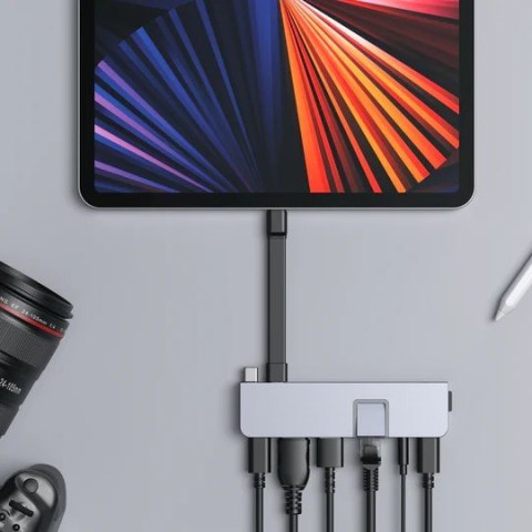 HYPER DUO PRO 7-in-2 USB-C Hub USB Type-C 104 Mbit/s Szary HYPER DUO PRO 7-in-2 USB-C Hub USB Type-C 104 Mbit/s Szary