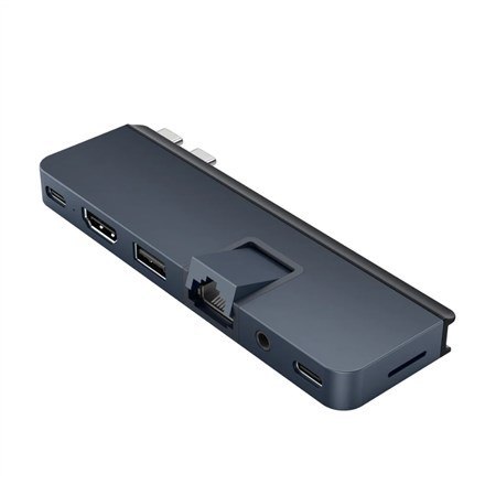 HYPER DUO PRO 7-in-2 USB-C Hub USB Type-C 104 Mbit/s Szary HYPER DUO PRO 7-in-2 USB-C Hub USB Type-C 104 Mbit/s Szary