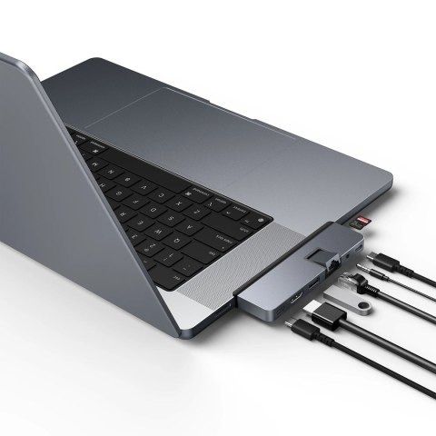 HYPER DUO PRO 7-in-2 USB-C Hub USB Type-C 104 Mbit/s Szary HYPER DUO PRO 7-in-2 USB-C Hub USB Type-C 104 Mbit/s Szary