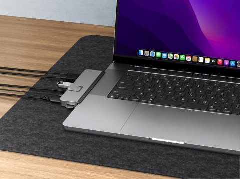 HYPER DUO PRO 7-in-2 USB-C Hub USB Type-C 104 Mbit/s Szary HYPER DUO PRO 7-in-2 USB-C Hub USB Type-C 104 Mbit/s Szary