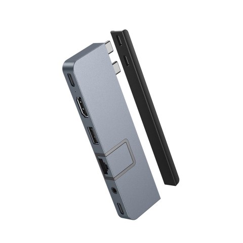 HYPER DUO PRO 7-in-2 USB-C Hub USB Type-C 104 Mbit/s Szary HYPER DUO PRO 7-in-2 USB-C Hub USB Type-C 104 Mbit/s Szary