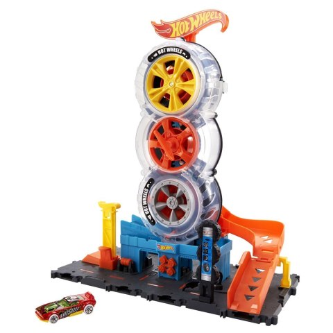 Hot Wheels Wyścigowy warsztat opon Zestaw HDP02 MATTEL