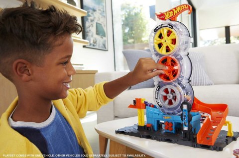 Hot Wheels Wyścigowy warsztat opon Zestaw HDP02 MATTEL