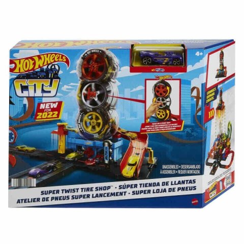 Hot Wheels Wyścigowy warsztat opon Zestaw HDP02 MATTEL