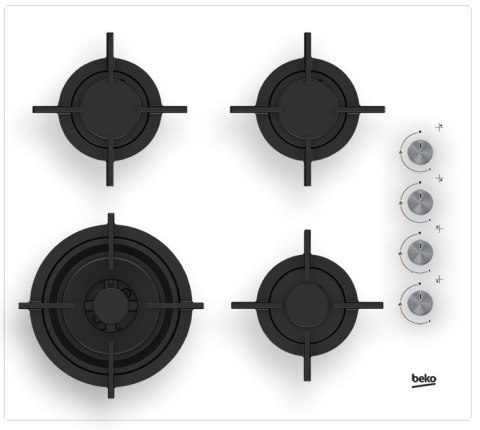 Płyta gazowa BEKO HILW64122SW (białe szkło) Płyta gazowa BEKO HILW64122SW (białe szkło)
