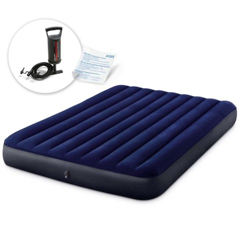 MATERAC DMUCHANY 203X152X25 CM Z POMPKĄ TŁOKOWĄ INTEX 64759