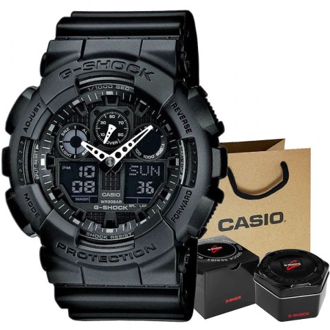 Zegarek Męski CASIO G-SHOCK GA-100-1A1ER 20 Bar Do nurkowania Zegarek Męski CASIO G-SHOCK GA-100-1A1ER 20 Bar Do nurkowania