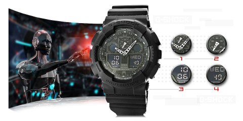 Zegarek Męski CASIO G-SHOCK GA-100-1A1ER 20 Bar Do nurkowania Zegarek Męski CASIO G-SHOCK GA-100-1A1ER 20 Bar Do nurkowania