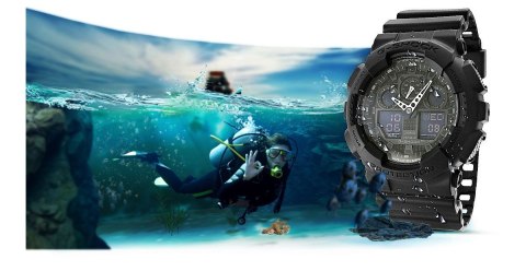 Zegarek Męski CASIO G-SHOCK GA-100-1A1ER 20 Bar Do nurkowania Zegarek Męski CASIO G-SHOCK GA-100-1A1ER 20 Bar Do nurkowania