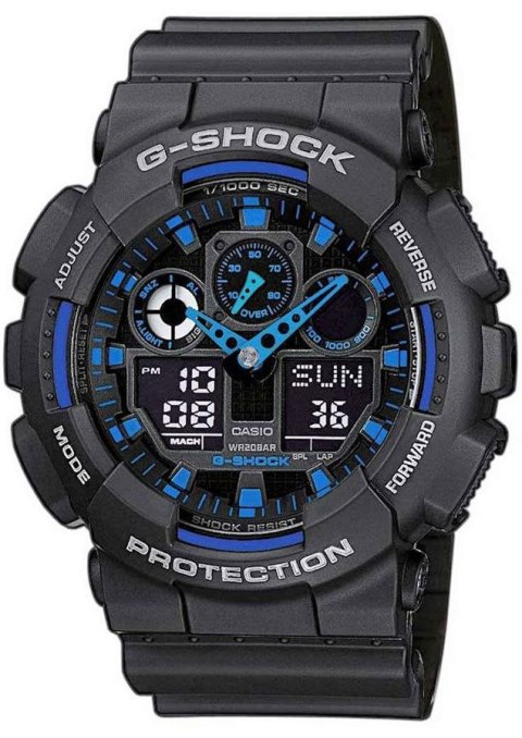 Zegarek Męski CASIO G-SHOCK GA-100-1A2ER 20 Bar Do nurkowania Zegarek Męski CASIO G-SHOCK GA-100-1A2ER 20 Bar Do nurkowania