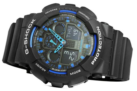 Zegarek Męski CASIO G-SHOCK GA-100-1A2ER 20 Bar Do nurkowania Zegarek Męski CASIO G-SHOCK GA-100-1A2ER 20 Bar Do nurkowania