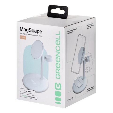 GREEN CELL ŁADOWARKA INDUKCYJNA - STOJAK GC MAGSCAPE 3W1 MAGSAFE MAGNETYCZNA BIAŁA GREEN CELL ŁADOWARKA INDUKCYJNA - STOJAK GC MAGSCAPE 3W1 MAGSAFE MAGNETYCZNA BIAŁA