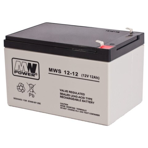 Akumulator MPL MW POWER MWS 12-12 kwasowo-ołowiowy AGM bezobsługowy 12 V 12 Ah Czarny, Szary Akumulator MPL MW POWER MWS 12-12 kwasowo-ołowiowy AGM bezobsługowy 12 V 12 Ah Czarny, Szary