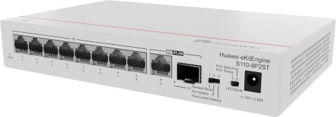 Huawei CloudEngine S110-8P2ST Obsługa PoE Szary Huawei CloudEngine S110-8P2ST Obsługa PoE Szary