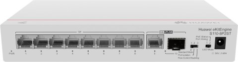 Huawei CloudEngine S110-8P2ST Obsługa PoE Szary Huawei CloudEngine S110-8P2ST Obsługa PoE Szary