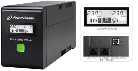 PowerWalker VI 600 SW FR Technologia line-interactive 0,6 kVA 360 W 2 x gniazdo sieciowe PowerWalker VI 600 SW FR Technologia line-interactive 0,6 kVA 360 W 2 x gniazdo sieciowe