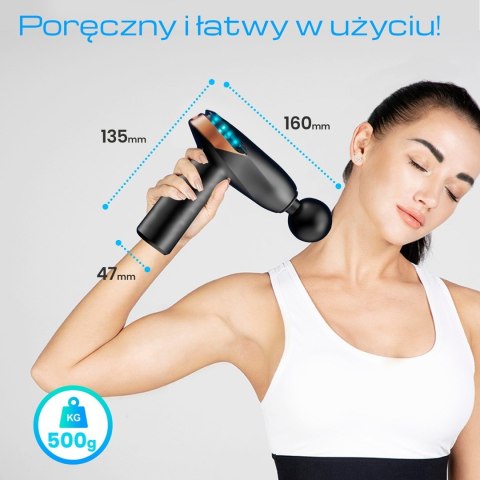 Extralink Massage Gun Lite | Pistolet do masażu | 3200 RPM, 6 końcówek wymiennych Extralink Massage Gun Lite | Pistolet do masażu | 3200 RPM, 6 końcówek wymiennych
