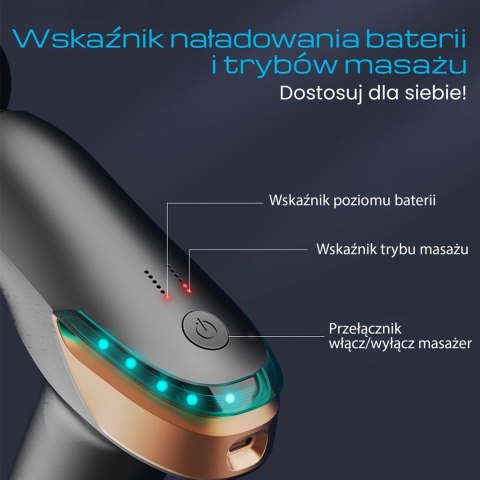 Extralink Massage Gun Lite | Pistolet do masażu | 3200 RPM, 6 końcówek wymiennych Extralink Massage Gun Lite | Pistolet do masażu | 3200 RPM, 6 końcówek wymiennych