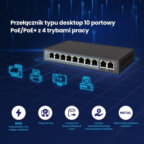 EXTRALINK CERES 8 PORTOWY SWITCH POE 48V 10/100MB 802.3AF 15,4W NA PORT EXTRALINK CERES 8 PORTOWY SWITCH POE 48V 10/100MB 802.3AF 15,4W NA PORT