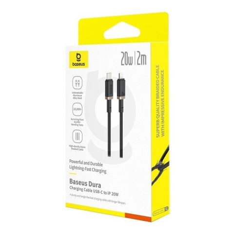 Kabel Baseus Dura Typ C 20W 2m (czarno-złoty)