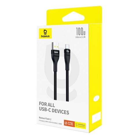 Kabel Baseus Flash 2 USB-USB C 100W 1m (czarny)