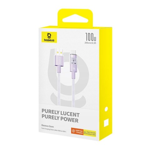 Kabel Baseus Gem USB-USB C 100W 2m (fioletowy) Kabel Baseus Gem USB-USB C 100W 2m (fioletowy)