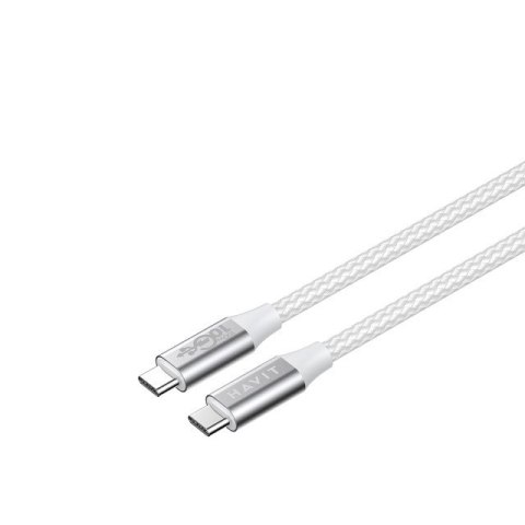 Kabel Havit Typ C-Typ C CB6290 (biały/szary; 100cm) Kabel Havit Typ C-Typ C CB6290 (biały/szary; 100cm)