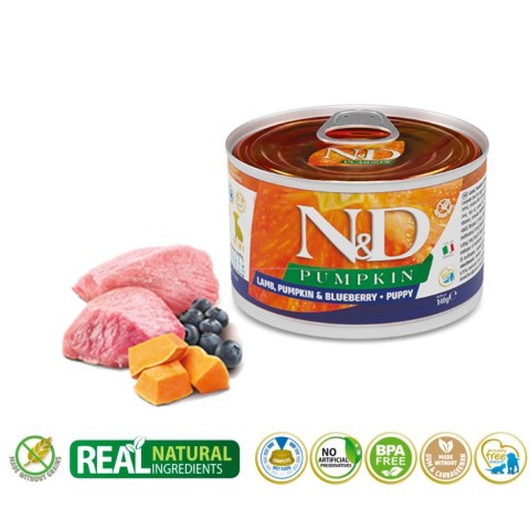 FARMINA N&D DOG LAMB&PUMPKIN&BLUEBERRY PUPPY 140g