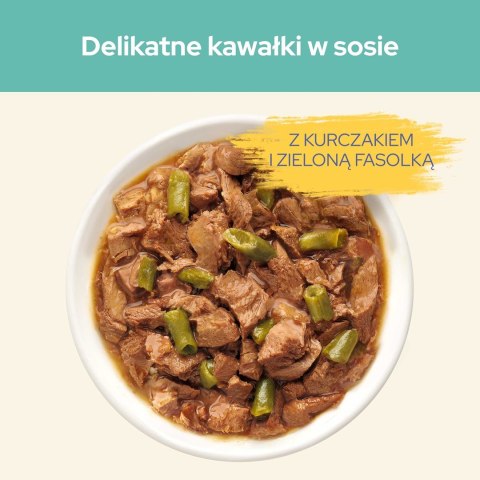 Purina Cat Chow Hairball z kurczakiem i zieloną fasolką w sosie 85g