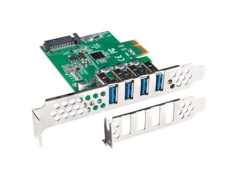 LANBERG KARTA PCI-E X1 -> 4X USB-A 3.1 GEN1 ŚLEDŹ LOW PROFILE PCE-US3-004 LANBERG KARTA PCI-E X1 -> 4X USB-A 3.1 GEN1 ŚLEDŹ LOW PROFILE PCE-US3-004