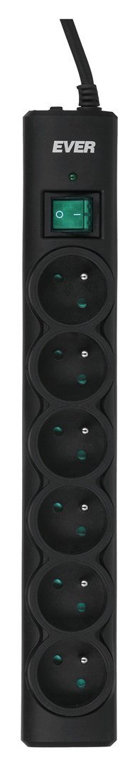 Listwa przeciwprzepięciowa Ever OPTIMA T/LZ08-OPT030/0000 (6 x UTE; 10 A; 3m; kolor czarny)